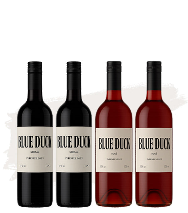 Bundle Buy Blue Duck Wine (2x Shiraz - 12 Pk - Labelled + 2x Rose - 12 Pk - Labelled)