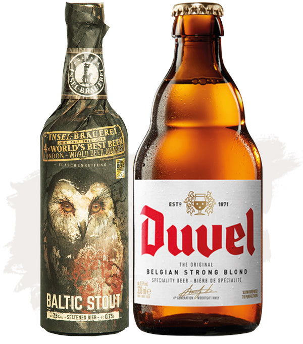Insel Brauerei Baltic Style Imperial Stout + Duvel Moortgat Belgian Strong Blond Ale