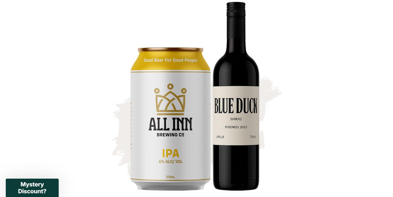 Bundle Buy (All Inn Brewing IPA 6% – 24 Pk + Blue Duck Shiraz – 12 Pk)