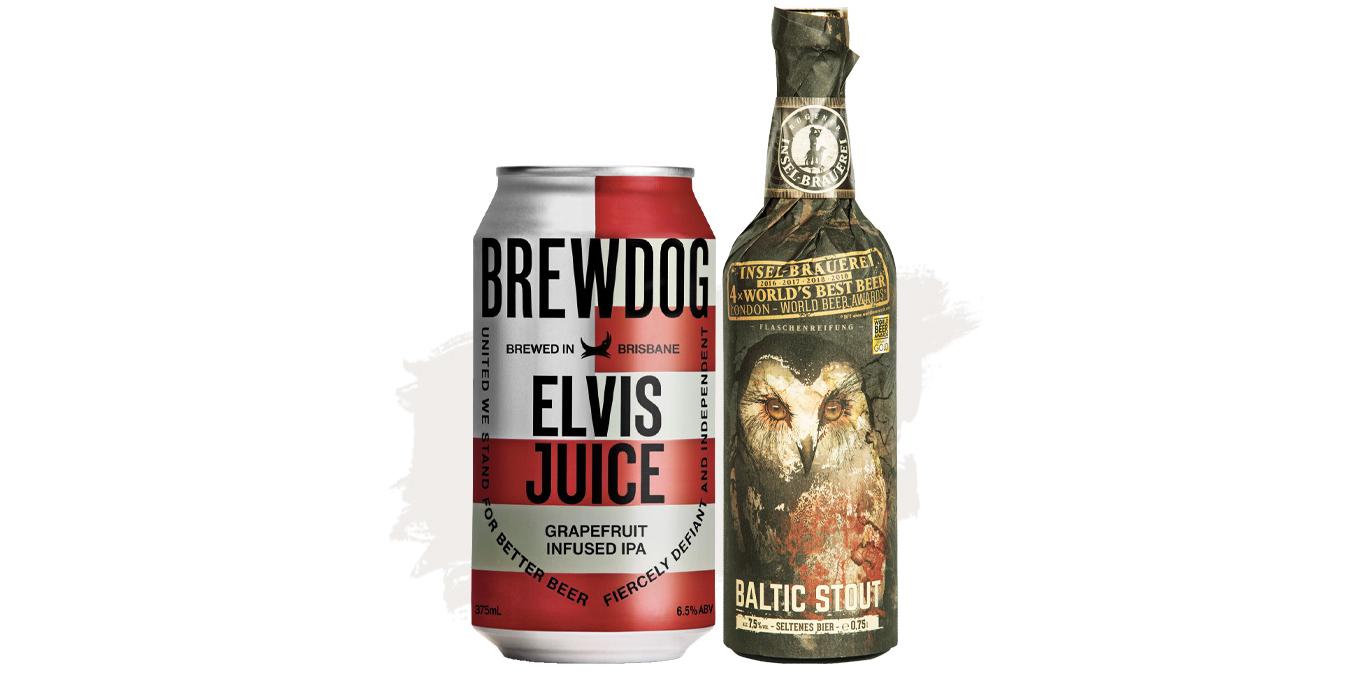 Bundle Buy (Insel Brauerei Baltic Style Imperial Stout 7.5% – 12 Pk + Brewdog Elvis Juice Grapefruit Infused IPA 6.5% – 16 Pk)